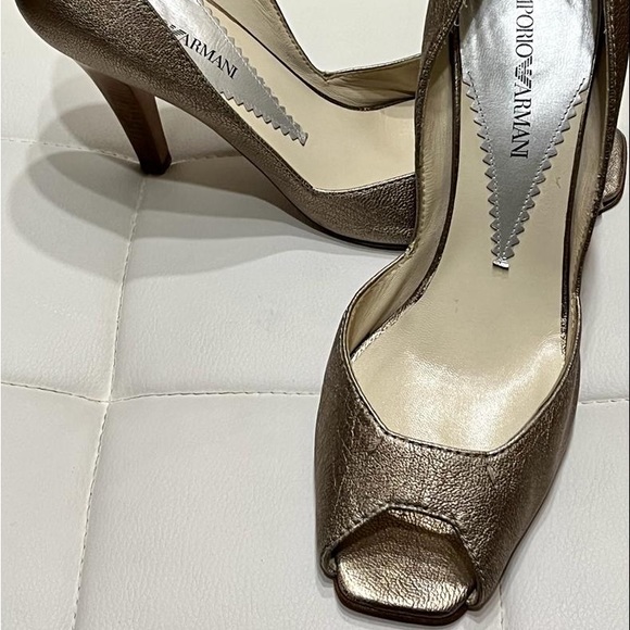 EMPORIO ARMANI LOGO CANVAS HEELS ITALIAN FOR WOMENS - Picture 9 of 12